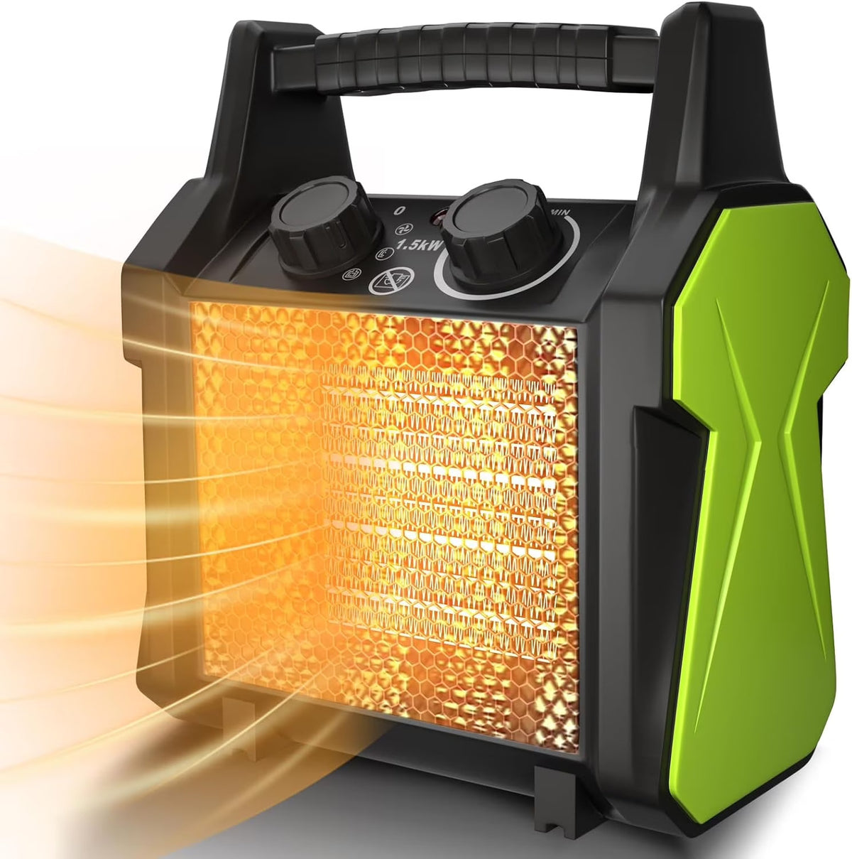WarmHaven Outdoor Heater for Patio, Electric Space heater with Overheat Protection, 1500W Fast Heat PTC Ceramic Portable Garage Heater for...