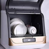 Countertop Dishwasher Kitchen Mini Portable Dish Bowl Washer Tabletop Automatic Dishwasher Deep Cleaning for Home, Apartment, RV (White Black)