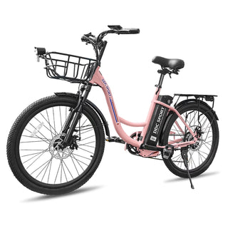 24 Inch Cruiser Electric Bike, E-Bike for Adults, Ebike with 36V 10.4AH Removable Battery, Step Through Ebike for Women Men,City Electric...