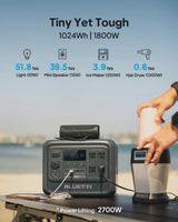BLUETTI Elite 100 V2 Portable Solar Generator, 1024Wh LFP Battery, 1800W AC Output, Compact Backup Power for Camping and Home image 2