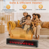 Costway 1400W Electric Baseboard Heater Convection Space Heater with Realistic 3D Flame image 5