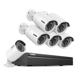 SANNCE 8CH 5MP Poe Home Security Camera System,2MP 8CH Poe NVR, 6pcs 1080P Outdoor Poe Cameras,No Hard Drive