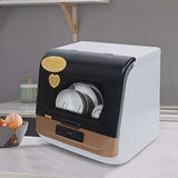 Countertop Dishwasher Kitchen Mini Portable Dish Bowl Washer Tabletop Automatic Dishwasher Deep Cleaning for Home, Apartment, RV (White Black) image 3