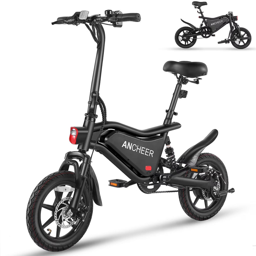 ANCHEER Peak 500W Electric Bike for Adults, Foldable Electric Bikes with 48V 374Wh Battery, 14 in Electric Bicycle for Men Women, LCD Digital...