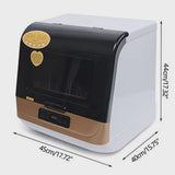 Countertop Dishwasher Kitchen Mini Portable Dish Bowl Washer Tabletop Automatic Dishwasher Deep Cleaning for Home, Apartment, RV (White Black) image 5