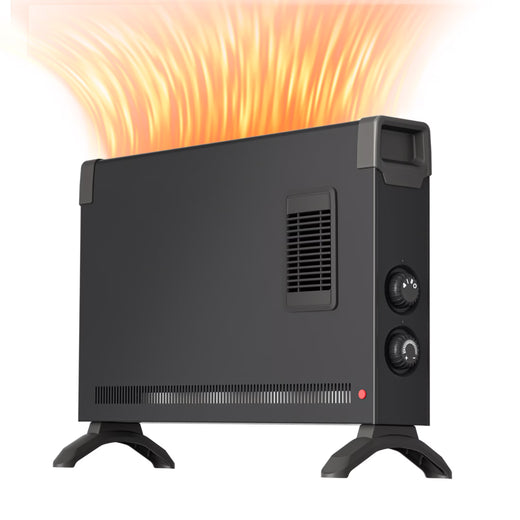 BREEZEHEAT 1500W panel space heater for bedroom, living room, home, 55-96F,knob control, 600 sq,with fan for fast heating