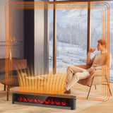 Costway 1400W Electric Baseboard Heater Convection Space Heater with Realistic 3D Flame image 2