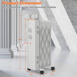 Costway 1500W Oil Filled Space Heater Electric Oil Radiant Heater w/ Safety Protection image 4