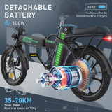 COLORWAY Electric Bike,500W/10.4Ah/36V Removable Battery E Bike, Electric Foldable Pedal Assist E-Bicycle,19.9MPH Bicycle for Teenager and Adults... image 5