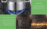 Kenmore 22-76853 5.6 cu. ft. Front-Control 5 Burner True Convection Gas Range with Oven, Large Window, Three Oven Racks, Dishwasher Safe Cast Iron... image 3