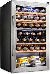 Schmecke Wine Fridge, Dual Freestanding Wine Refrigerator, 33 Bottle Wine Cooler image 3