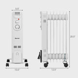Costway 1500W Electric Oil Filled Radiator Space Heater 5-Fin Thermostat Room Radiant image 4