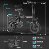 ASKGO Z6 14 in Electric Bike 1200W Motor, 48V/10AH E-Mountain Bike,Folding Electric Bicycle for Adult with Two Seats UL2849,Unisex,Pedal-Assist image 2