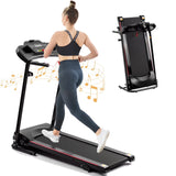 2.5HP Folding Treadmill with Incline, Electric Folding Treadmill for Walking Treadmill Machine 5 in LCD Screen 250 LB Capacity MP3