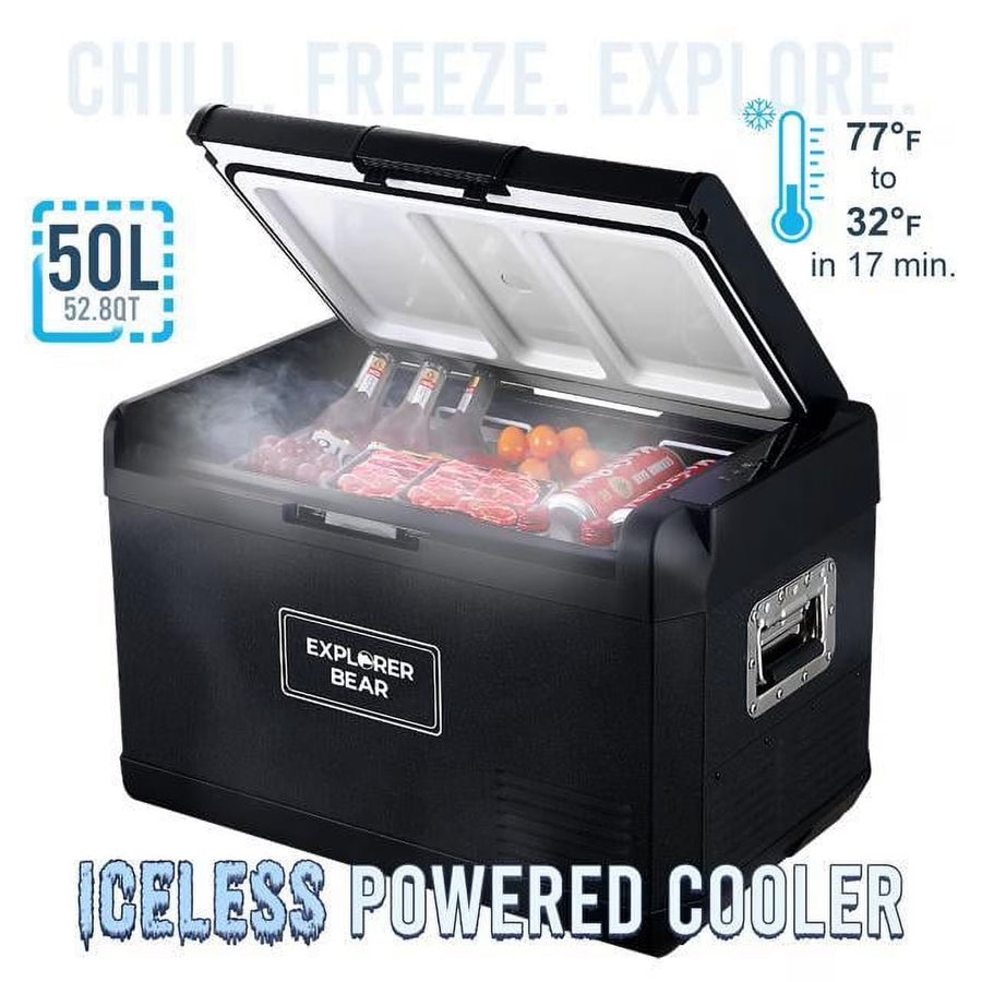12V Car Fridge 50L 12/24V DC 110-240V AC Portable Freezer Compressor Cooler 0 H-50 H 3-Year Warranty