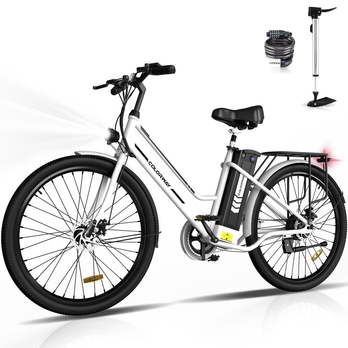 COLORWAY 26 in Electric Bike for Woman, 500W Powerful Motor, 36V 12AH Removable Battery E Bike,, Max. Speed 19.9MPH Electric Bicycle UL2849