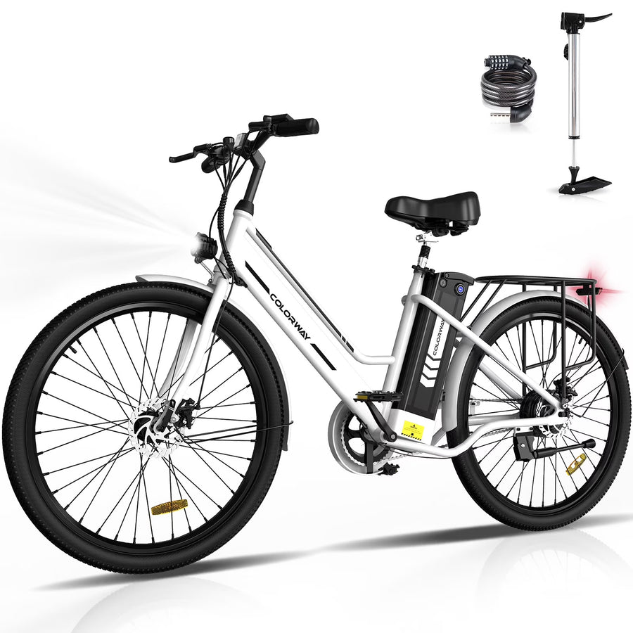 COLORWAY 26 in Electric Bike for Woman, 500W Powerful Motor, 36V 12AH Removable Battery E Bike,, Max. Speed 19.9MPH Electric Bicycle UL2849