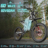 6000W(Peak) Motor 60V/30Ah Battery Freego X2Pro Electric Motorcycle for Adults, Electric Bike,50MPH/7 Speed Off Road Electric Bicycle,19 x 2 Full... image 2