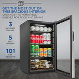 Ivation 101-Bottle Wine Cellar, Freestanding Mini Fridge - Stainless Steel image 2