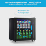 62-Can Beverage Cooler and Refrigerator, Small Mini Fridge for Home, Office or Bar with Glass Door and Adjustable Removable Shelves Perfect for... image 3