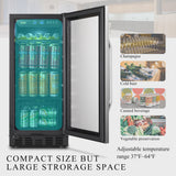 Lanbo 76 Cans Under Counter Compressor Beverage Cooler Refrigerator, 15 inch Width image 2