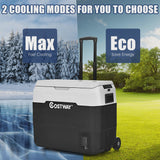 Costway 53 qt Wheeled Corded Electric Dual-Zone Portable Car Refrigerator, White image 5