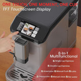 Full Automatic Espresso Machine with Built-In Grinder Milk Frother - FTF Touchscreen Coffee Maker for Latte/Cappuccino, 20 Bar Pressur 1.5L Water... image 5