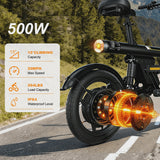 14 in Electric Bike for Adults,500W Folding E-Bike,Electric Commuter Mini Bikes,Electric Bicycles with 36V Removable Battery,Black image 5