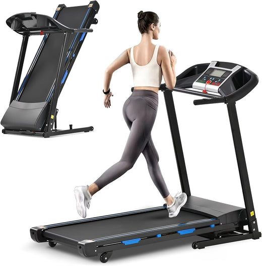 3.5HP Folding Treadmill with 15% Auto Incline 12 Preset Programs for Running Walking Exercise, 330LB Capacity, Double Running Board Shock...