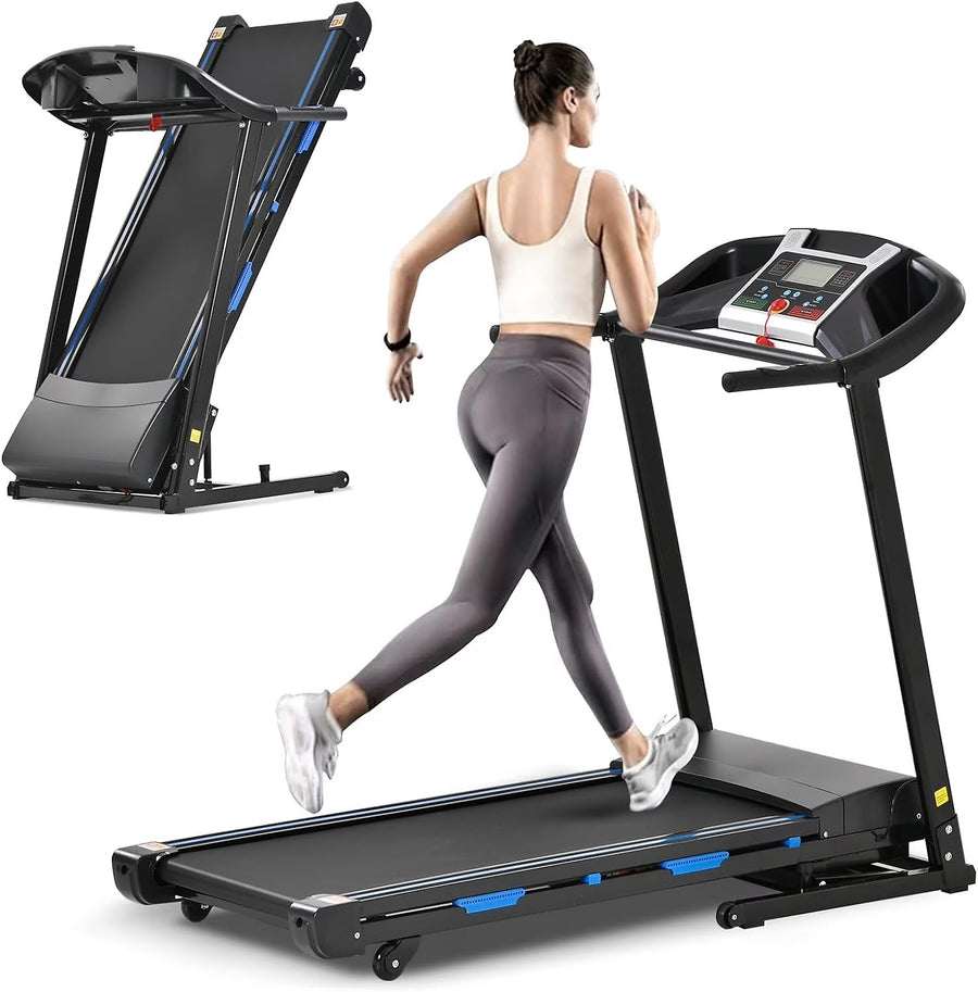 3.5HP Folding Treadmill with 15% Auto Incline 12 Preset Programs for Running Walking Exercise, 330LB Capacity, Double Running Board Shock...