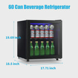 62-Can Beverage Cooler and Refrigerator, Small Mini Fridge for Home, Office or Bar with Glass Door and Adjustable Removable Shelves Perfect for... image 5