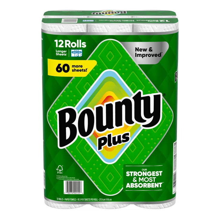 Bounty Plus Paper Towel, 12 x 91 Sheets product image 1