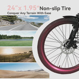 24 Inch Cruiser Electric Bike, E-Bike for Adults, Ebike with 36V 10.4AH Removable Battery, Step Through Ebike for Women Men,City Electric... image 2