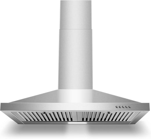 30-inch Wall Mount Range Hood 450CFM - Stainless Steel Kitchen Vent Hood, Ultra Quiet 55dB, Ducted/Ductless Convertible, 3-Speed + LED Light,...