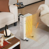 Costway 1500W Oil Filled Space Heater Electric Oil Radiant Heater w/ Safety Protection image 3