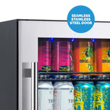 Newair 15 Dual Zone Beverage Cooler with Removable Beech Wood Shelves, Stainless Steel image 4