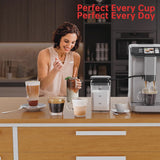 Full Automatic Espresso Machine with Built-In Grinder & Milk Frother - FTF Touchscreen Coffee Maker for Latte/Cappuccino, 20 Bar Pressur & 1.5L... image 4