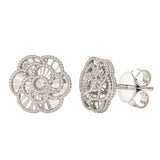 Diamond Cut Floral Pendant in White Gold product image 6