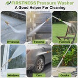 Firstness Pressure Washer 3500 PSI, Electric Power Washer w/ 26 ft Hose, 4 Quick Connect Nozzles, High Pressure Cleaning Machine with Foam Cannon,... image 6