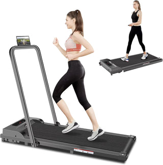 2 in 1 Walking Pad Treadmill, Foldable Treadmills with Handle Bar, 2.5HP Portable Folding Treadmill with Remote Control, Under Desk Treadmill for...