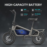 5TH WHEEL 14 in Electric Bike for Adults with 650W Peak Motor Electric Bicycle, 36V 7.8Ah Battery Ebike, UL2849 image 3