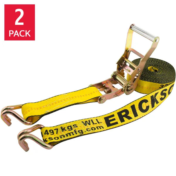 Erickson 8.2 m (27 ft.) Ratchet Strap with Double J Hooks 2-pack product image 1