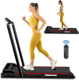 2 in 1 Walking Pad Treadmill, Foldable Treadmills with Handle Bar, 2.5HP Portable Folding Treadmill with Remote Control, Under Desk Treadmill for... image 3