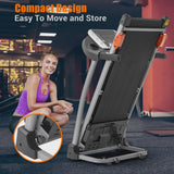Ambifirner Easy Folding Treadmill with Adjustable Incline, Wide Running Deck, Foldable Design, Digital Monitor Mini Treadmill for Home Office image 2