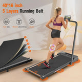 2 in 1 Walking Pad Treadmill, Foldable Treadmills with Handle Bar, 2.5HP Portable Folding Treadmill with Remote Control, Under Desk Treadmill for... image 5