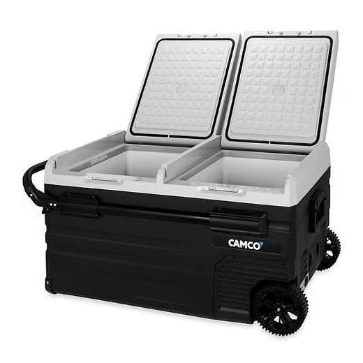 Camco CAM-750 75-Liter Portable Compact Fridge/Freezer | Features Bluetooth Capable Remote Access 2 Compartments w/Dual Zone Cooling | Adjusts...