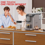Full Automatic Espresso Machine with Built-In Grinder & Milk Frother - FTF Touchscreen Coffee Maker for Latte/Cappuccino, 20 Bar Pressur & 1.5L... image 2