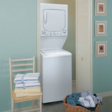 GE White 2.6 cu. ft. (I.E.C) Washer and 4.4 cu. ft. Dryer Gas Laundry Center product image 5
