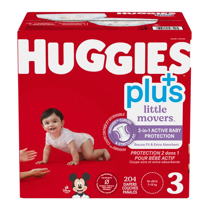 Huggies Little Movers Plus Diapers, Sizes 3 - 7 product image 1