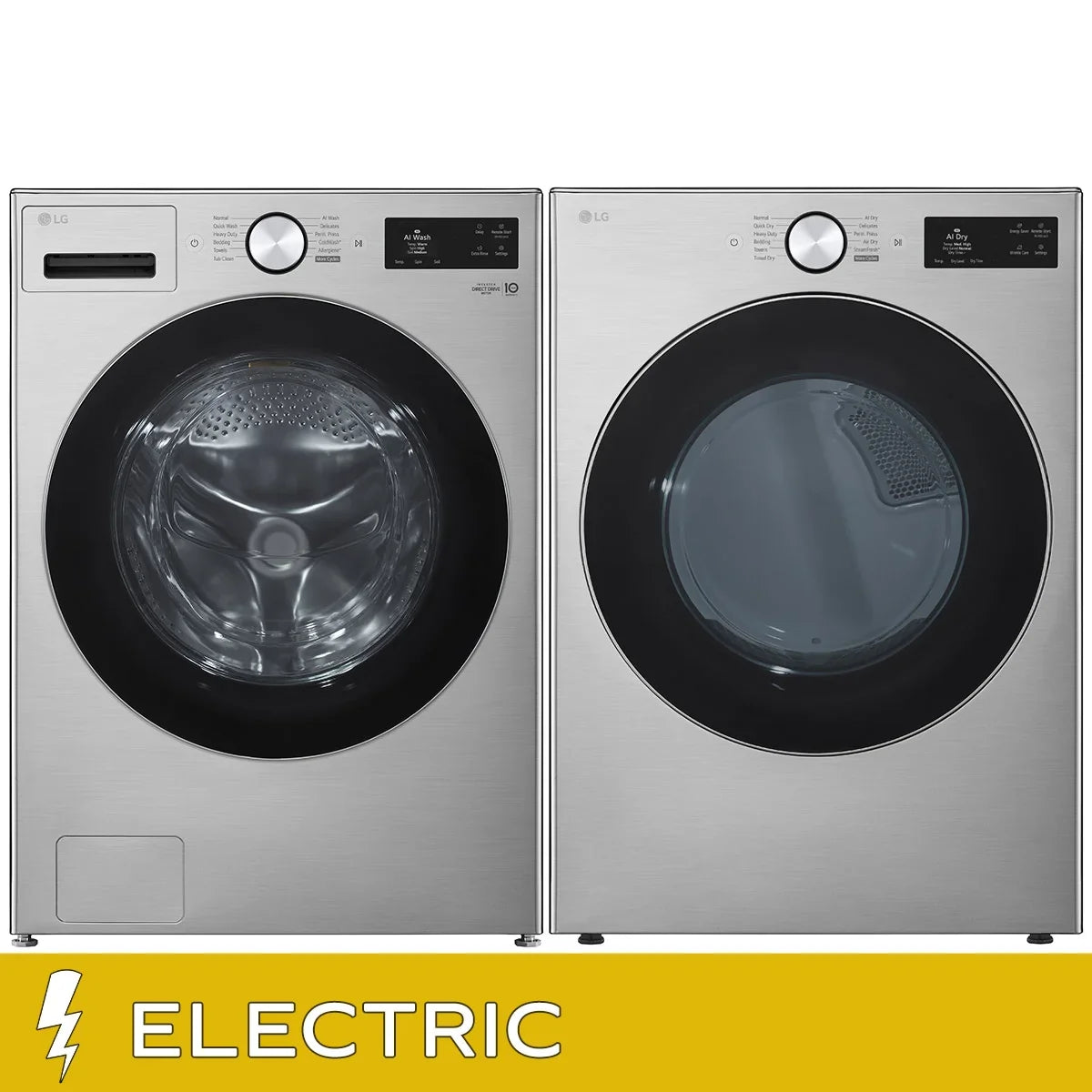 LG Laundry Bundle 5.8 cu ft. Front Load Washer and 7.4 cu ft. Electric Dryer product image 1